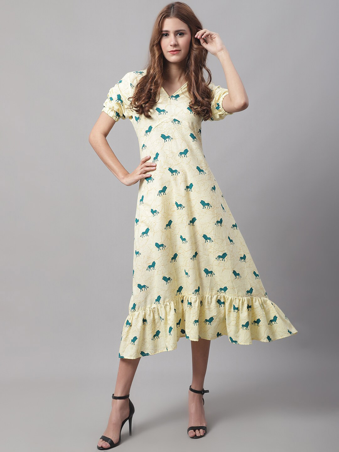 Enchanted Drapes Cotton Midi Dress