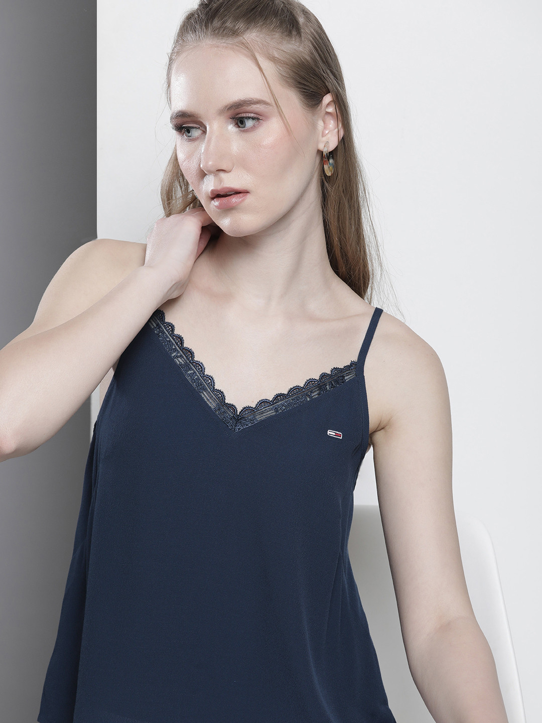 Tommy Hilfiger Shoulder Straps Lace Inserts Top