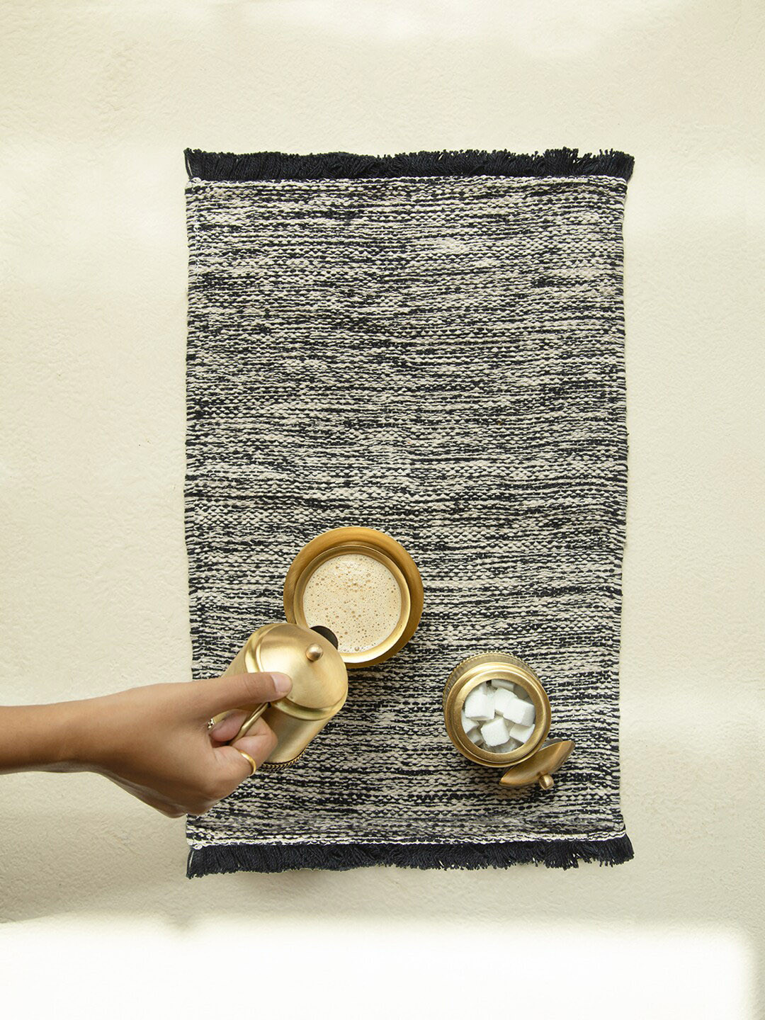 ellementry Statico Set of 6 Black & White Cotton Table Placemats