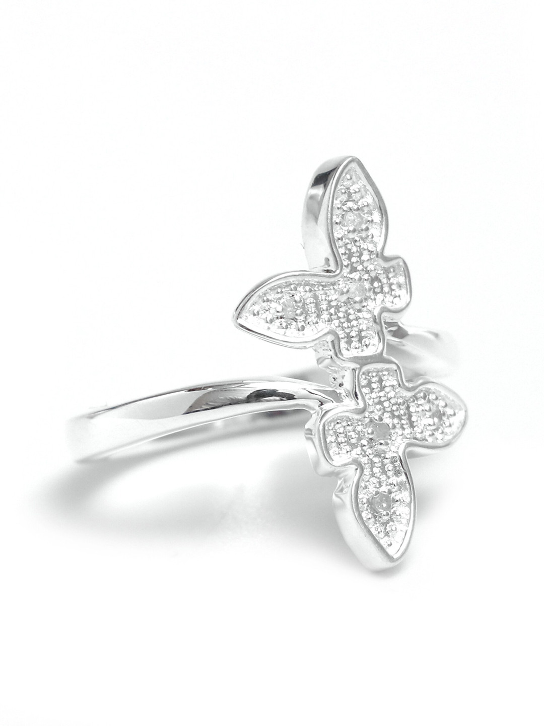 HIFLYER JEWELS 2.5 Sterling Silver Stone -Studded Finger Ring