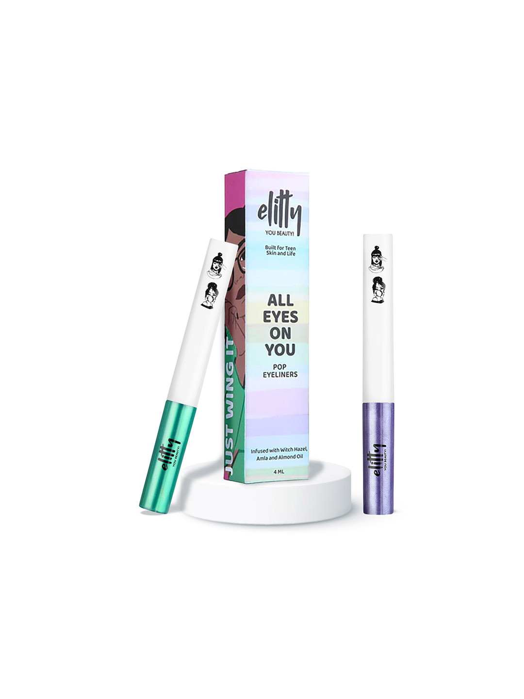Elitty Teen Girls Set of 2 Eye Gotta Feeling Smudge Proof Metallic Pop Eyeliner