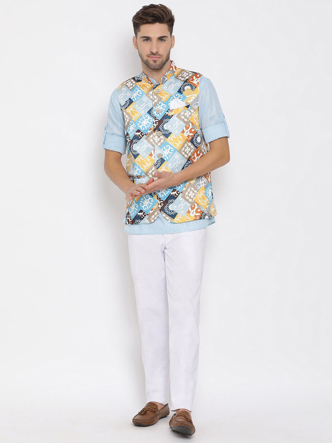 Hangup Men Kurta Set with Nehru Jacket