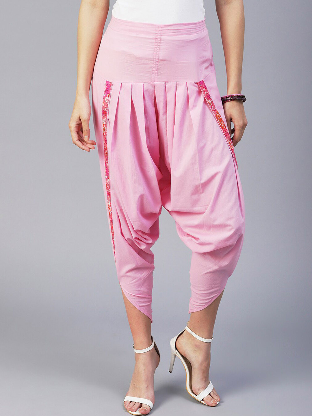 FASHOR Women Mid-Rise Pure Cotton Standard-Fit Dhotis