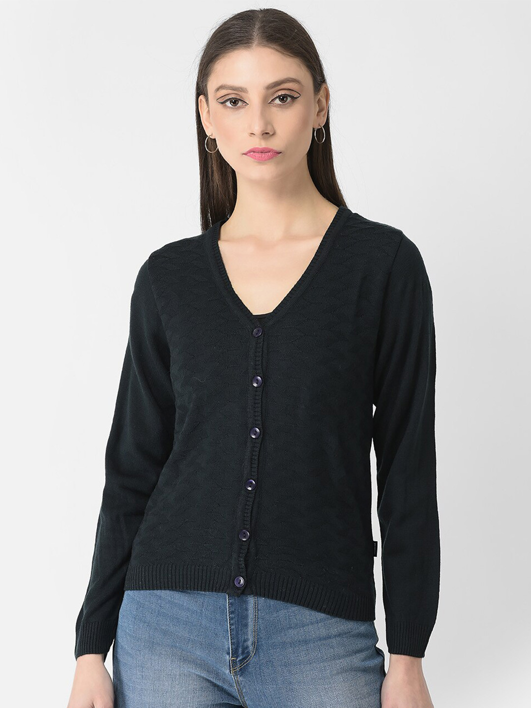 Crimsoune Club Women Abstract Acrylic Cardigan