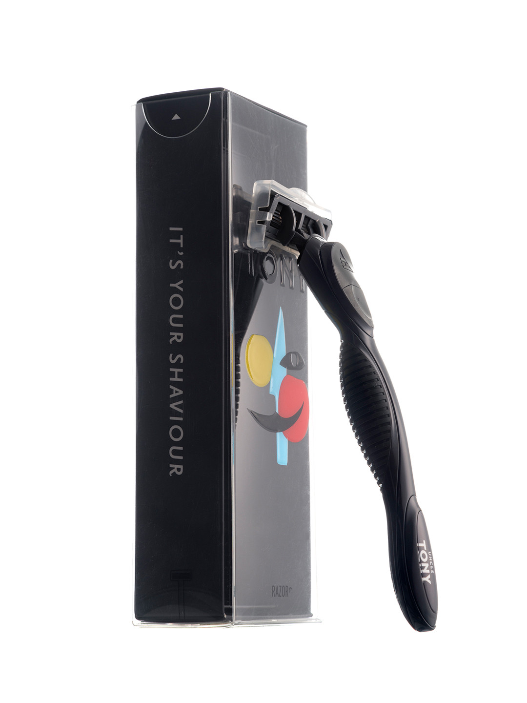 UNCLE TONY Men 5-Blade System Shaving Razor - Black