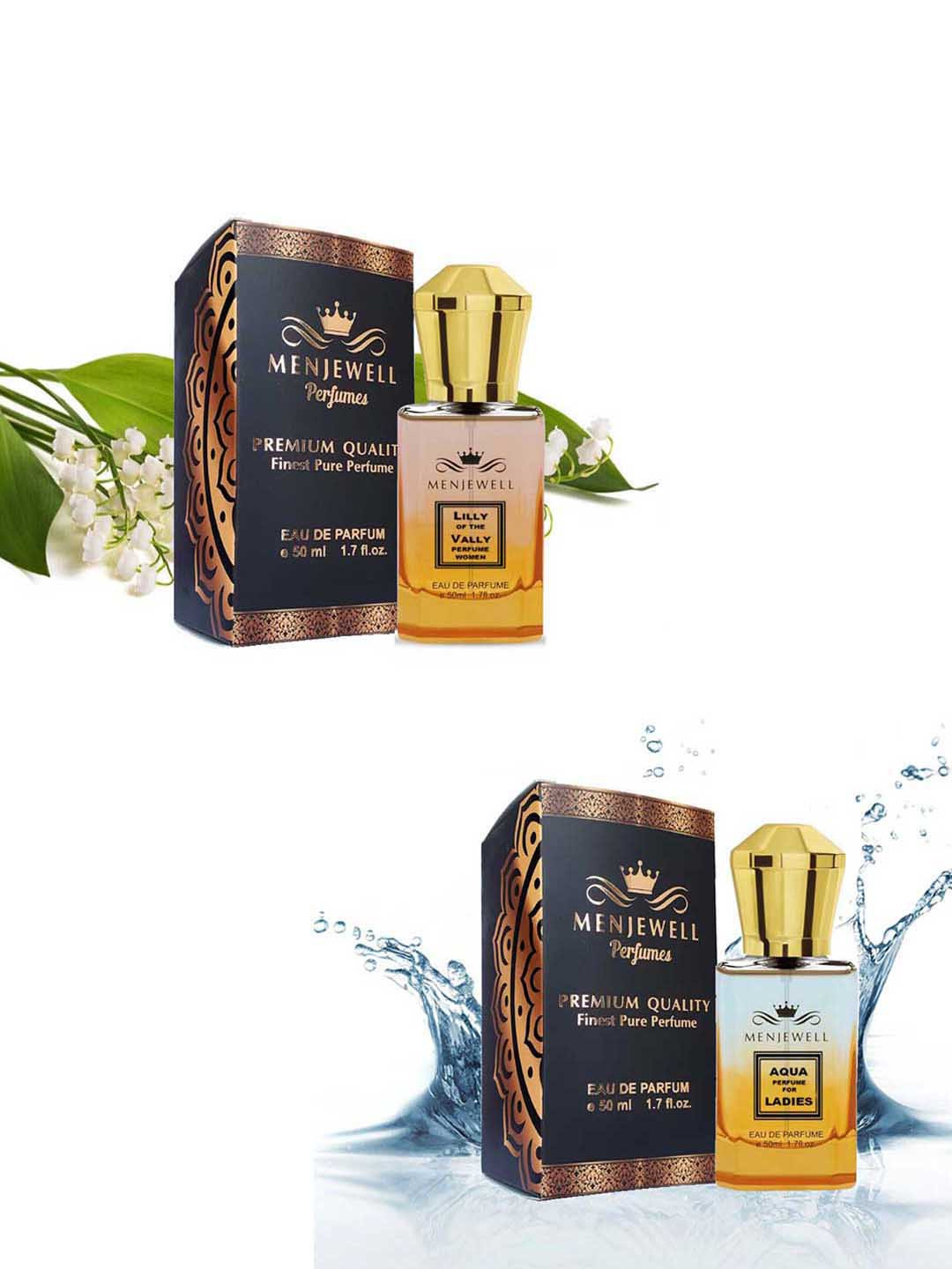 Menjewell Set Of 2 Lilly of The Vally & Aqua PerfumeFor Ladies Eau de Parfum - 50ml Each