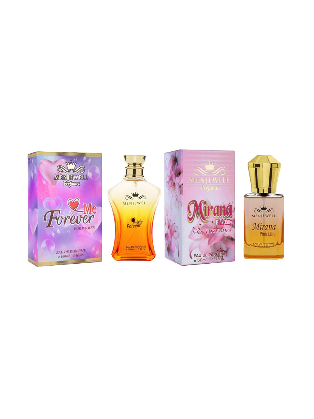 Menjewell Set Of 2 Love Me Forever EDP (100ml) & Mirana Pink Lilly EDP (50ml)