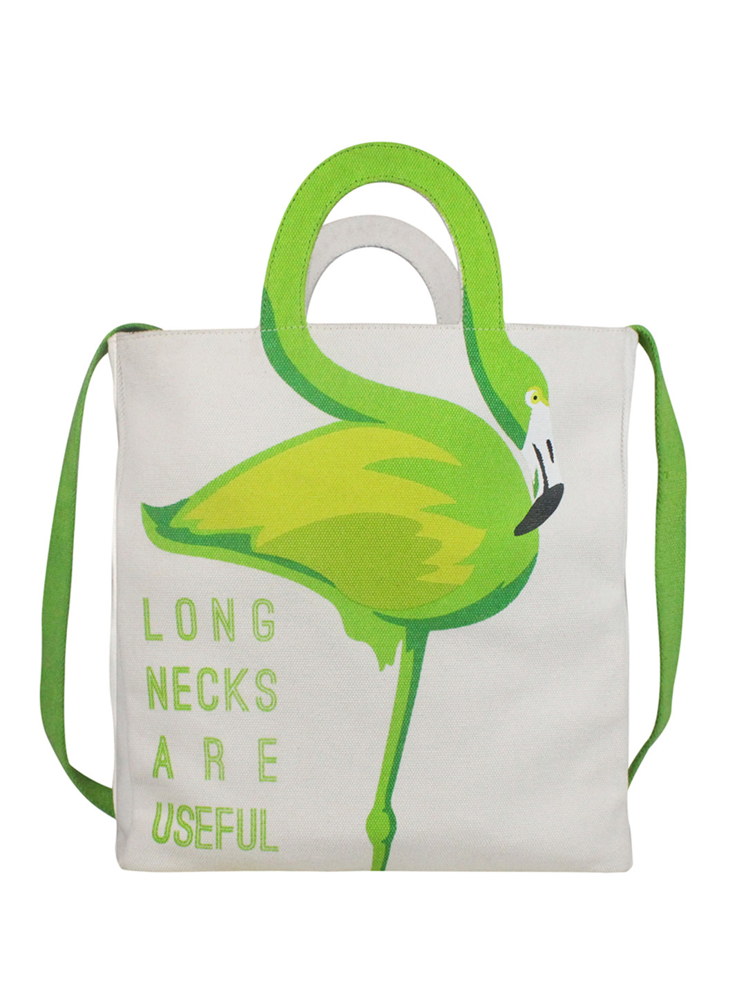 Colorbar Green Printed Shopper Tote Bag