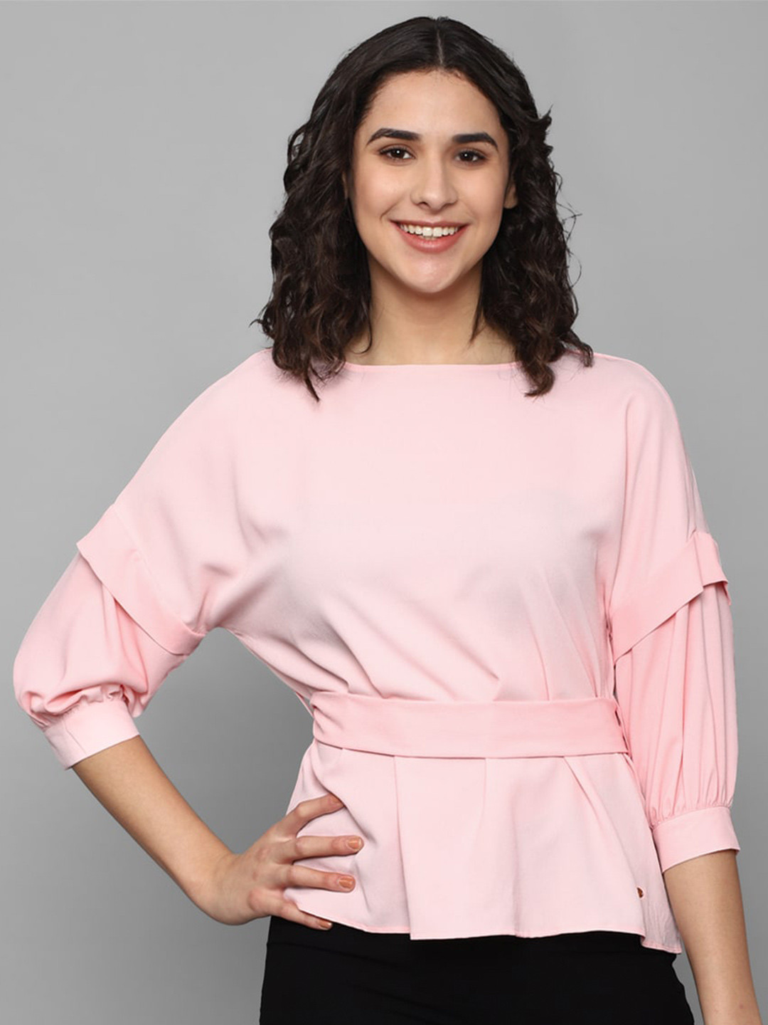 Allen Solly Woman Three Quarter Sleeves Boat Neck Top