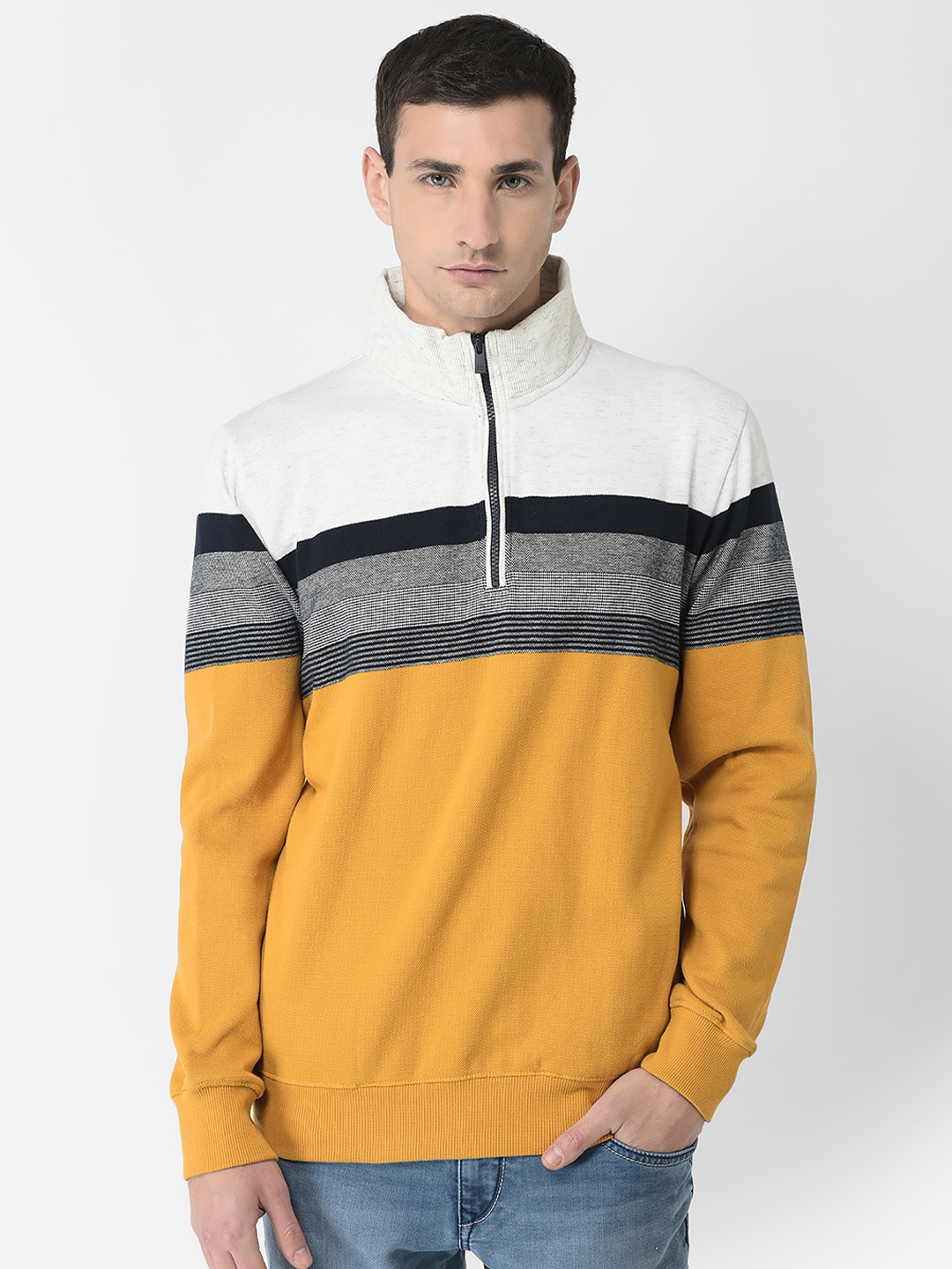 Crimsoune Club Men Striped Sweatshirt