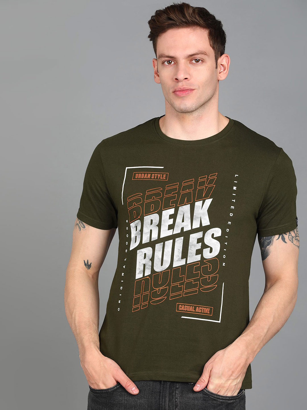 Urbano Fashion Men Typography Printed Cotton T-shirt