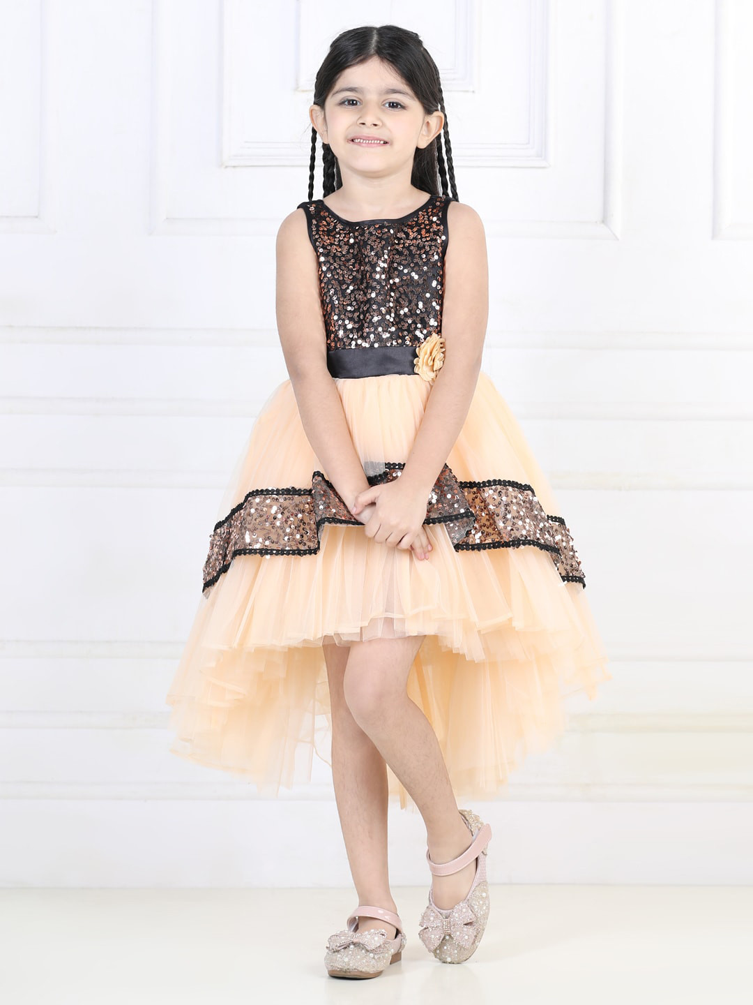 Toy Balloon kids Girls High-Low Embellished Net Fit & Flare Dress