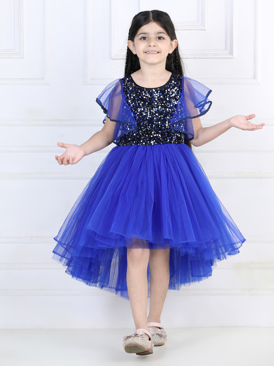 Toy Balloon kids Girls High-Low Embellished Net Fit & Flare Dress