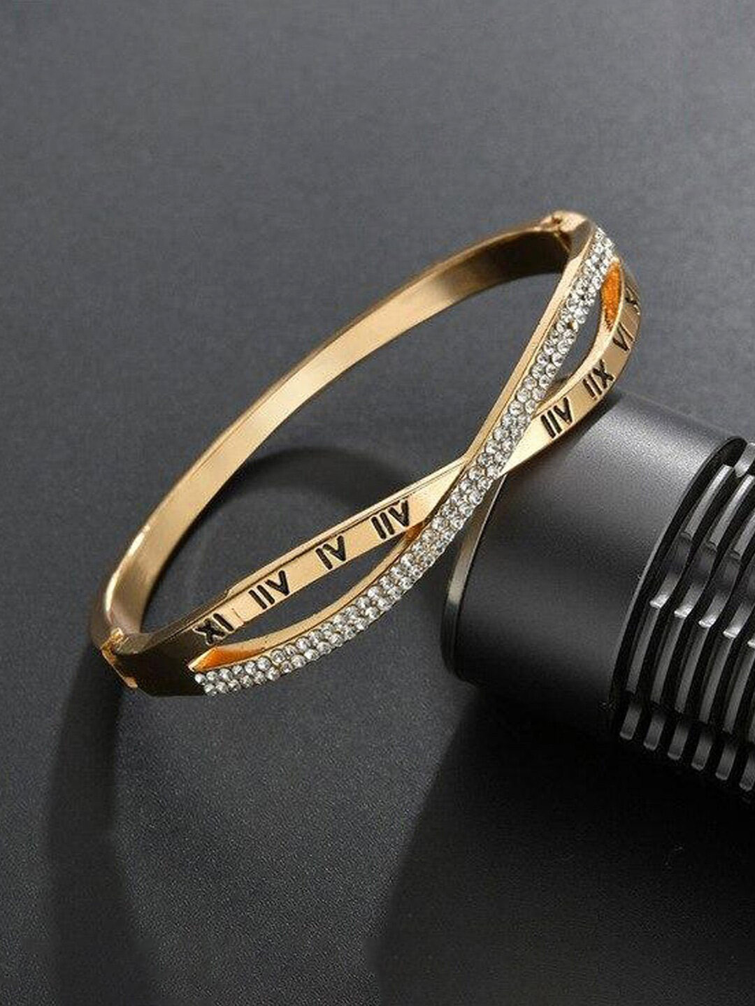Jewels Galaxy Women Brass Gold-Plated Bangle-Style Bracelet