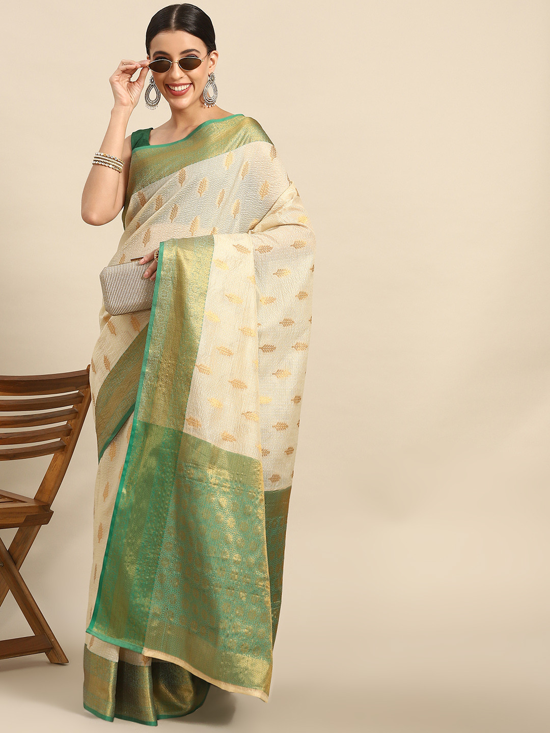 Silk Land Ethnic Motifs Zari Tissue Mysore Silk Saree
