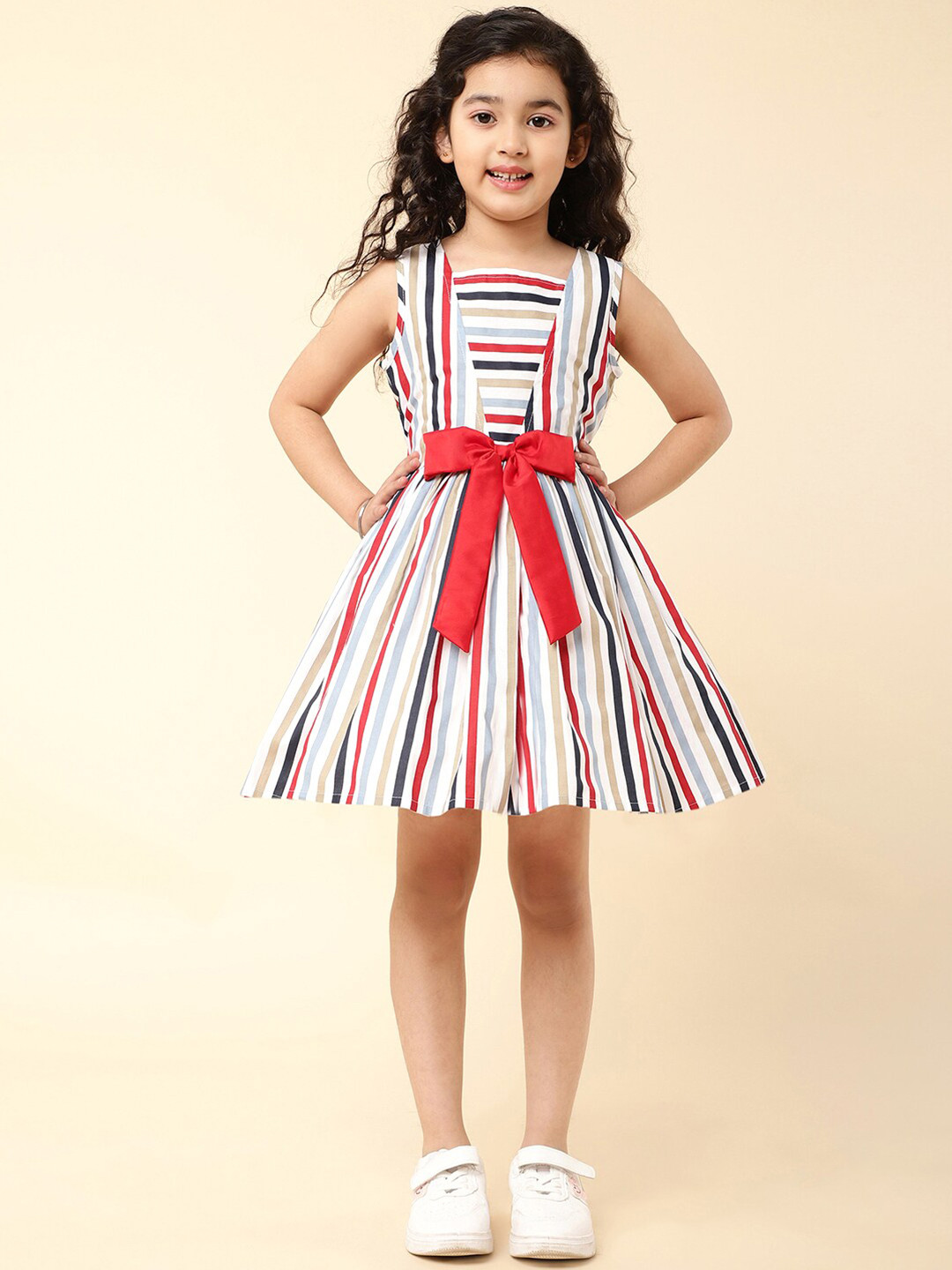 A T U N Multicoloured Striped Dress