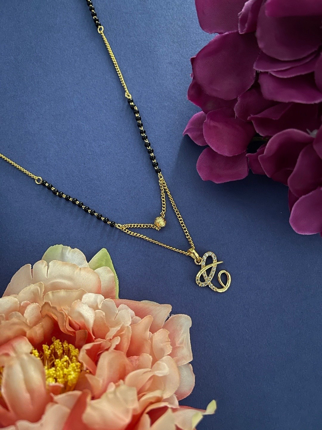 Digital Dress Room Gold-Plated Stones-Studded & Beaded Mangalsutra