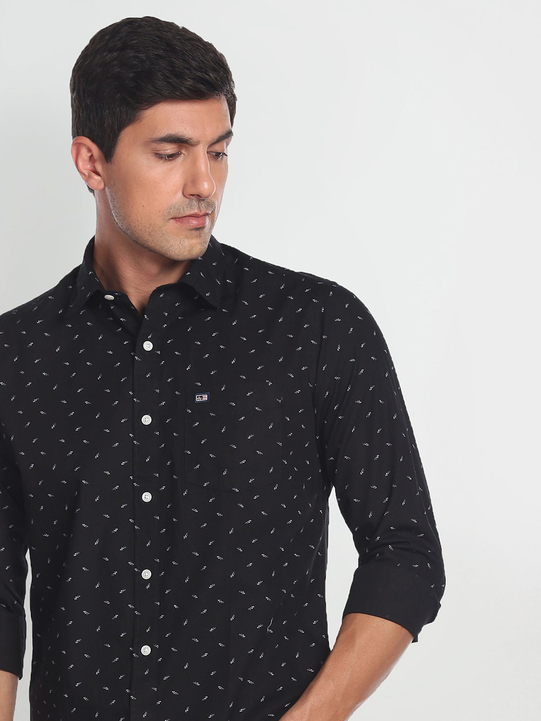 Arrow Sport Slim Fit Geometric Printed Pure Cotton Casual Shirt