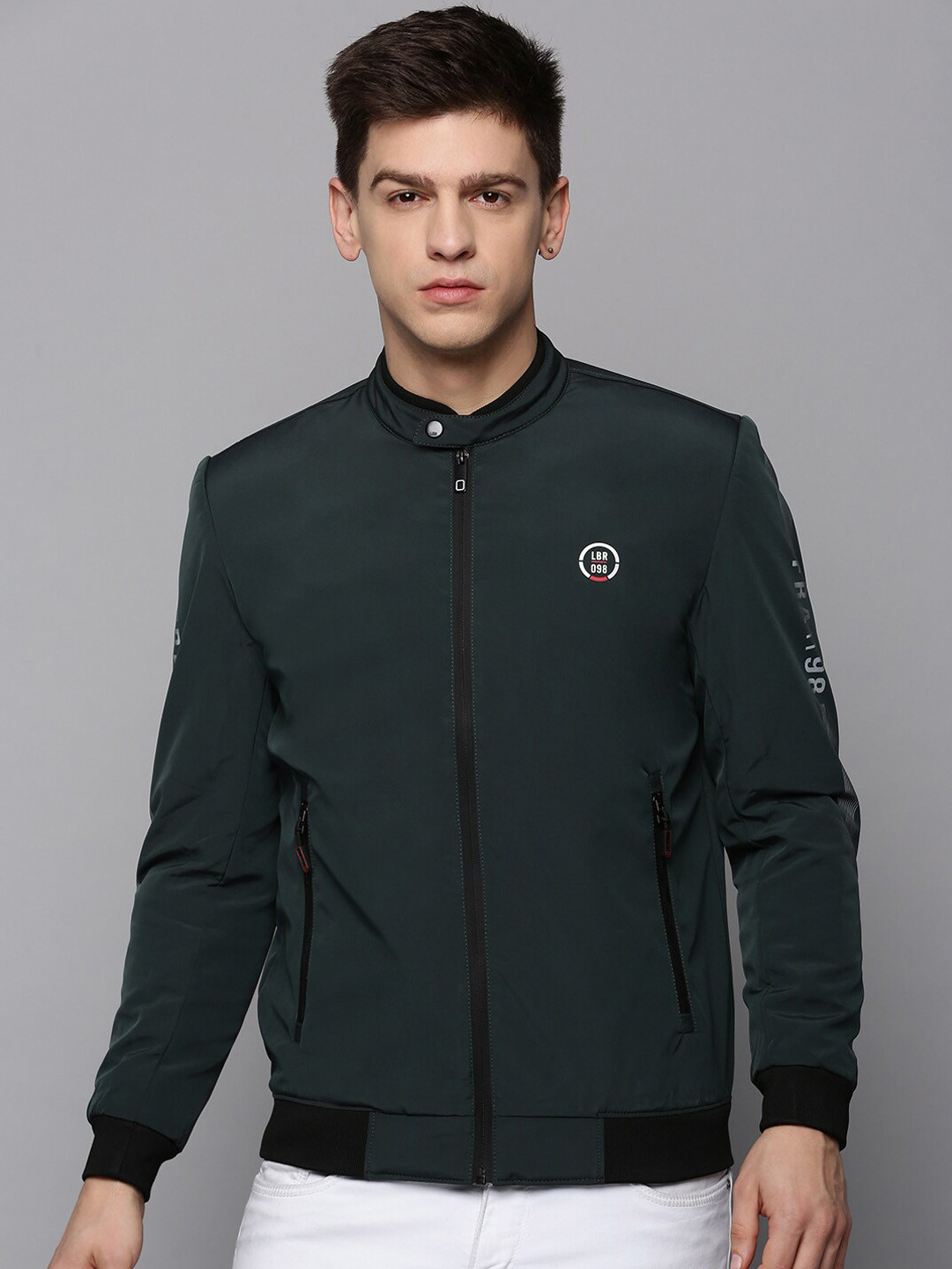 SHOWOFF Men Mandarin Collar Water Resistant Bomber Jacket