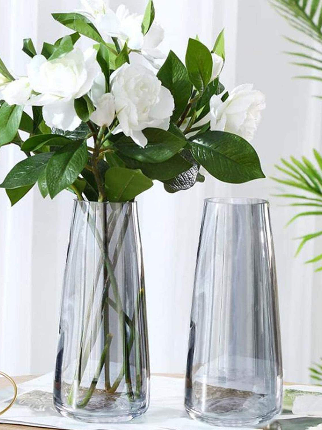 BS AMOR Black 2-Pcs Glass Flower Vase