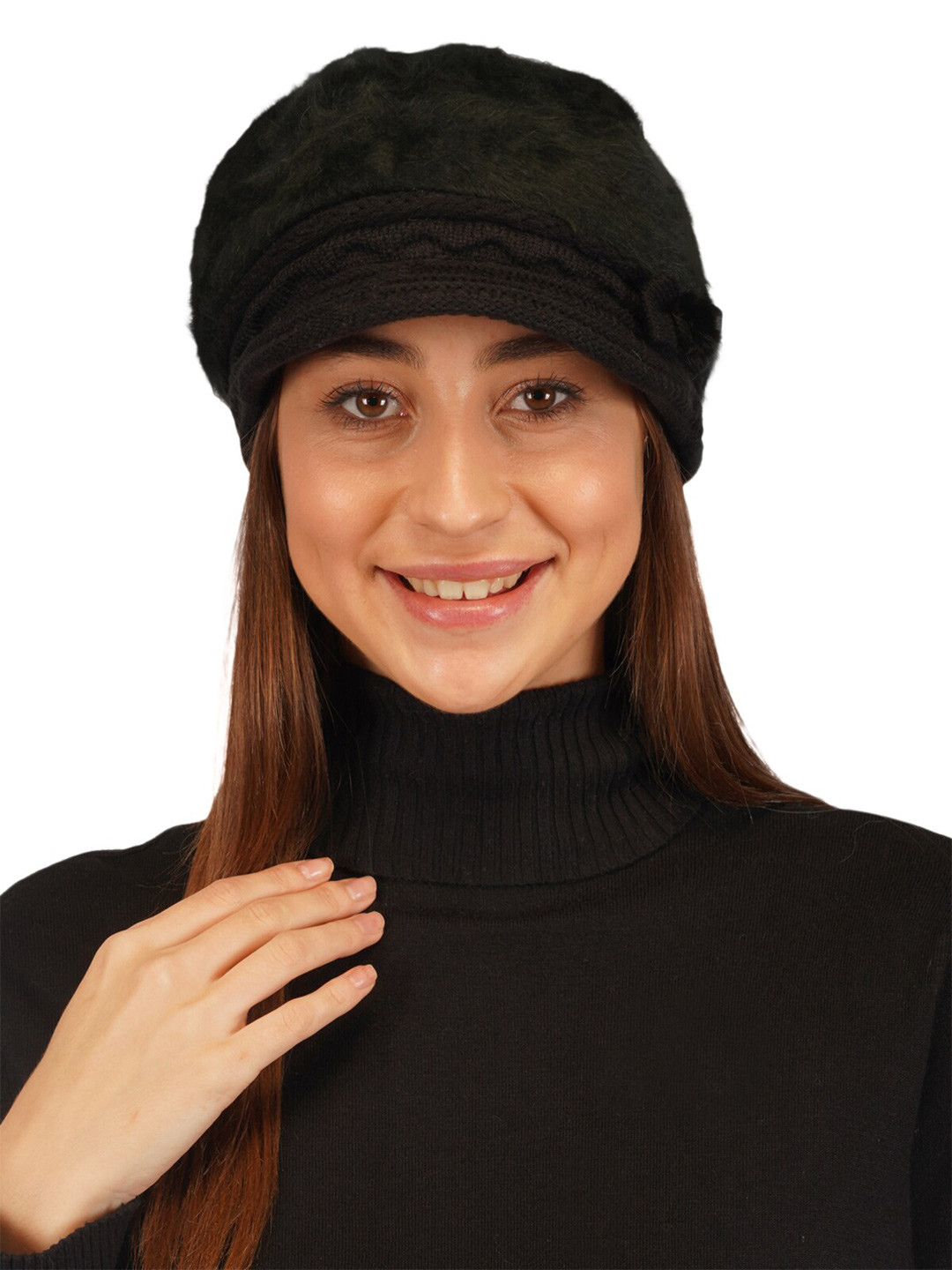 iSWEVEN Women Woolen Winter Visor Caps