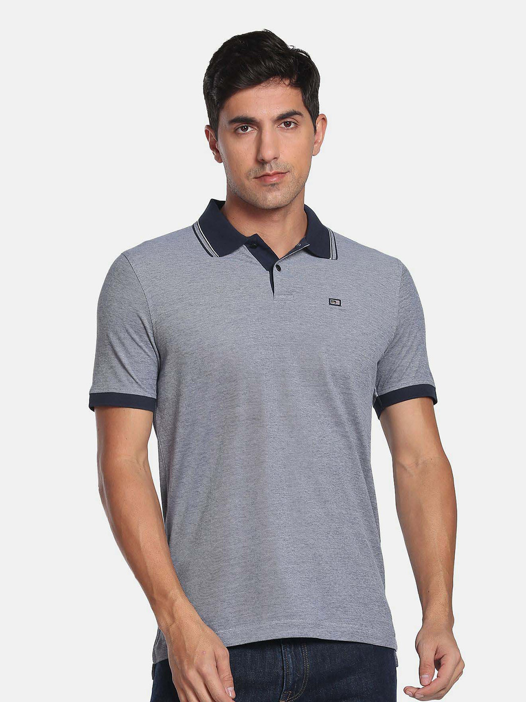 Arrow Sport Mercerized Two Tone Pique Polo Shirt