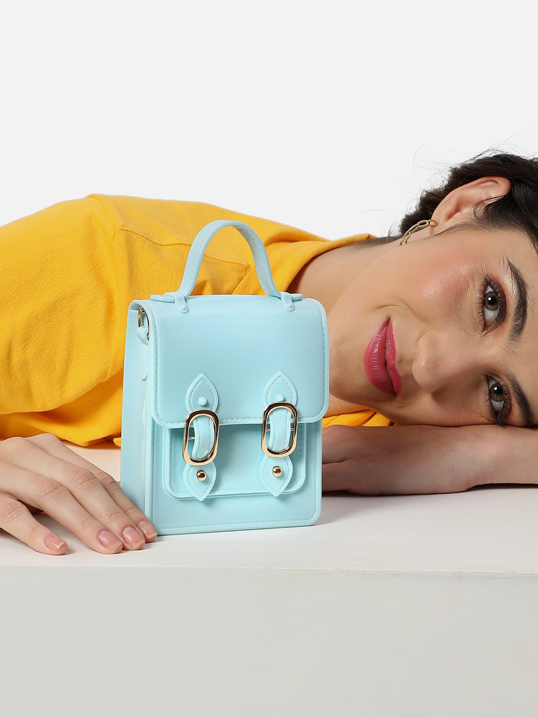 HAUTE SAUCE   Buckle Detail Structured Sling Bag