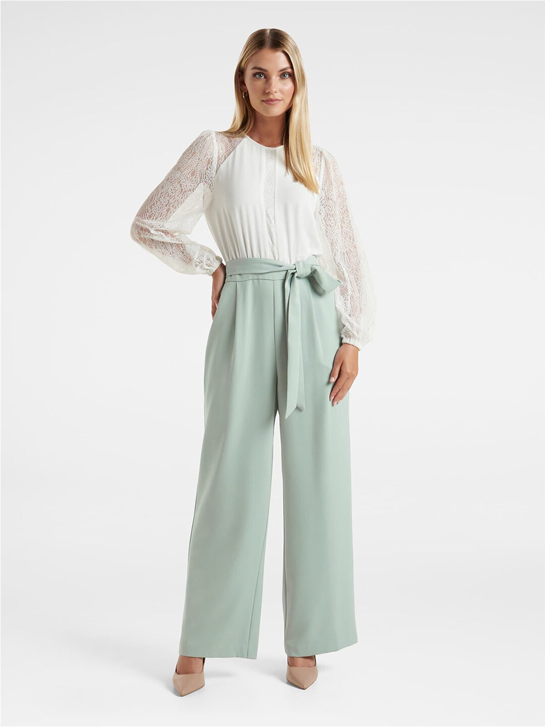 Forever New Lace Panelled Basic Jumpsuit