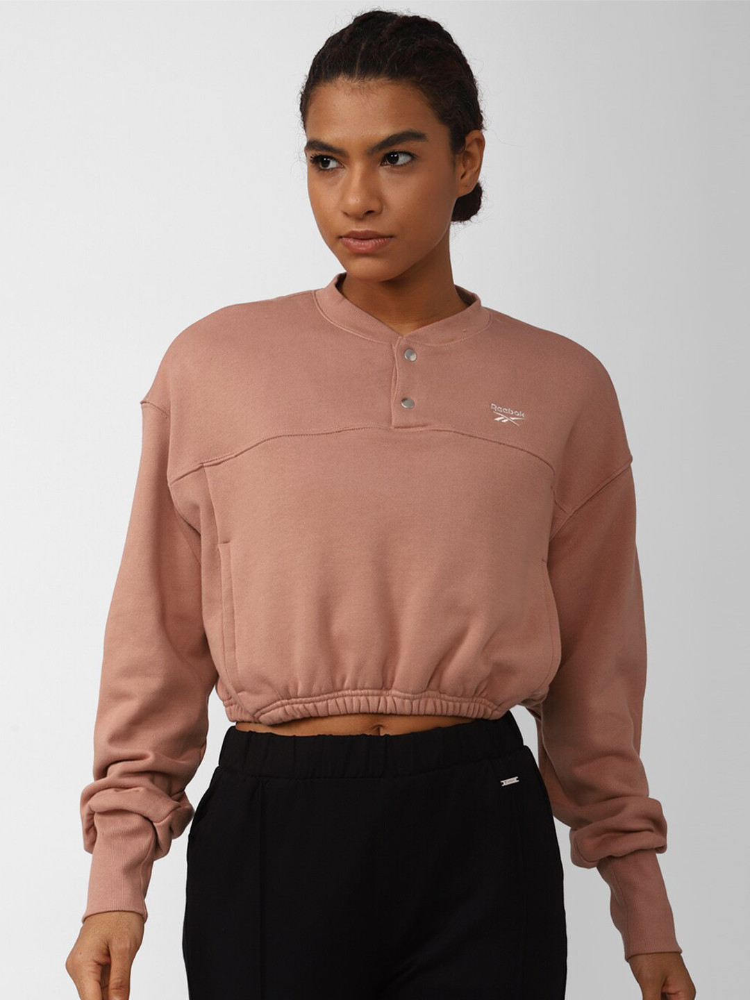 Reebok Women Classics Pure Cotton French Terry Cover Up Sweatshirt