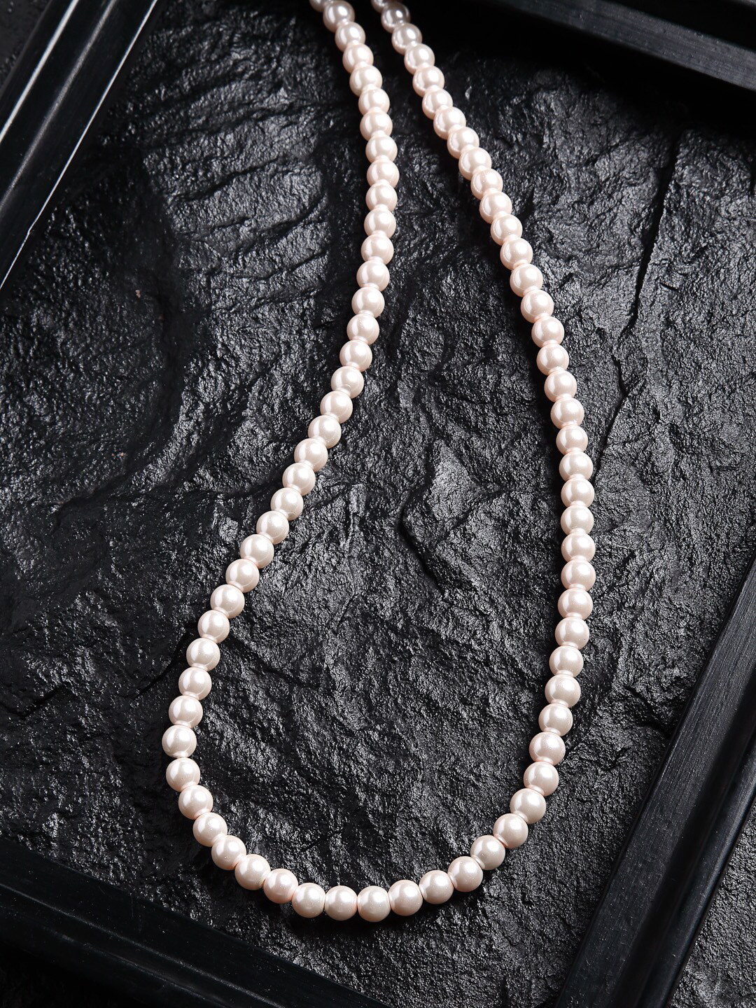 PANASH Gold-Plated Brass Pearls Single Line Necklace
