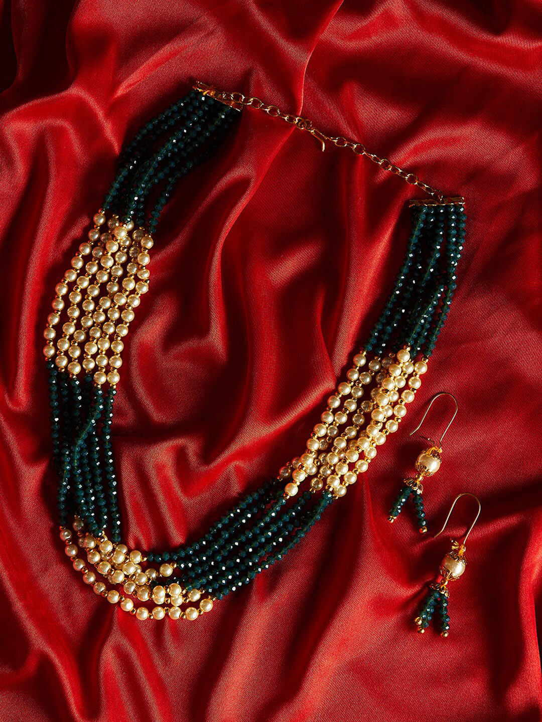 PANASH Gold-Plated Multilayer Beaded Jewellery Set