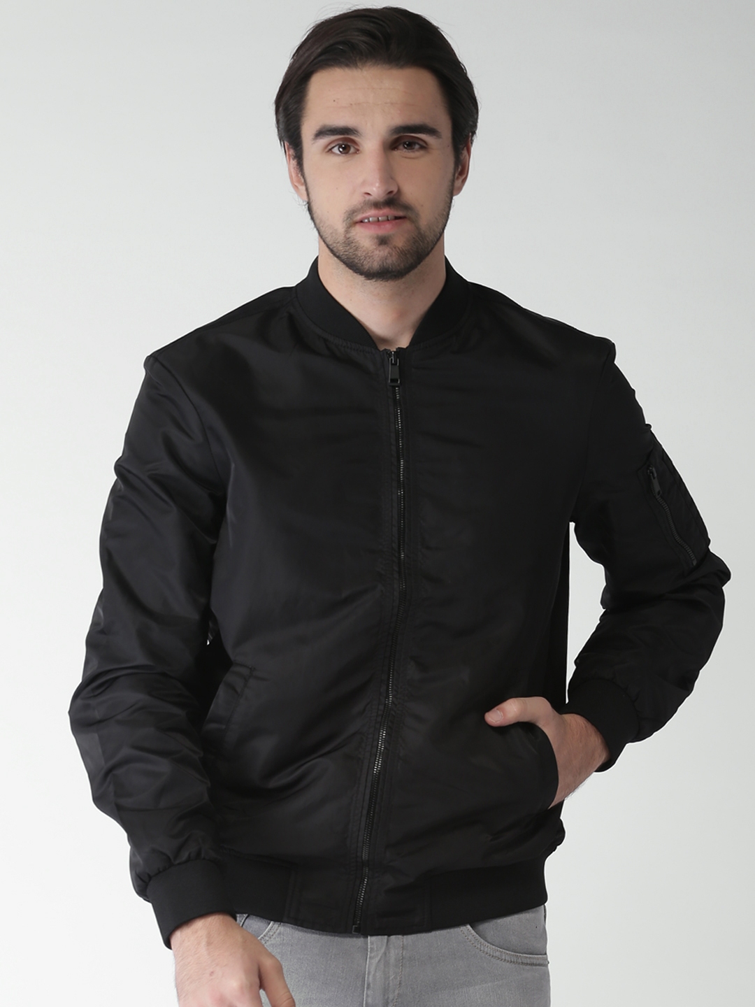 Buy Celio Men Black Solid Sporty Jacket Jackets for Men 2158434 Myntra