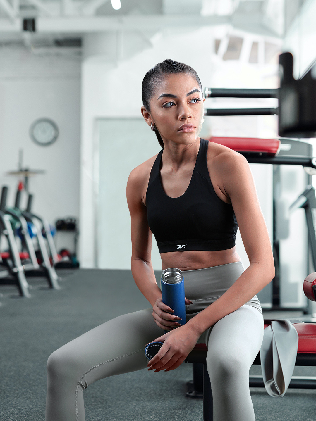 Reebok Training Core Lightly Padded & Non-Wired Racerback Seamless Workout Bra