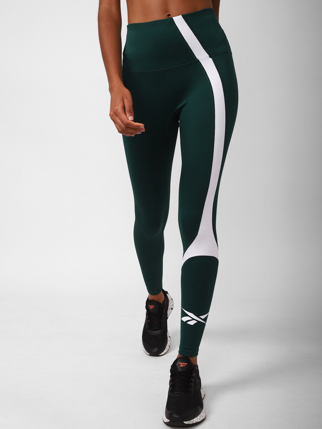 Reebok Women Fitness Wor Big Logo Colourblocked Speedwick Tights