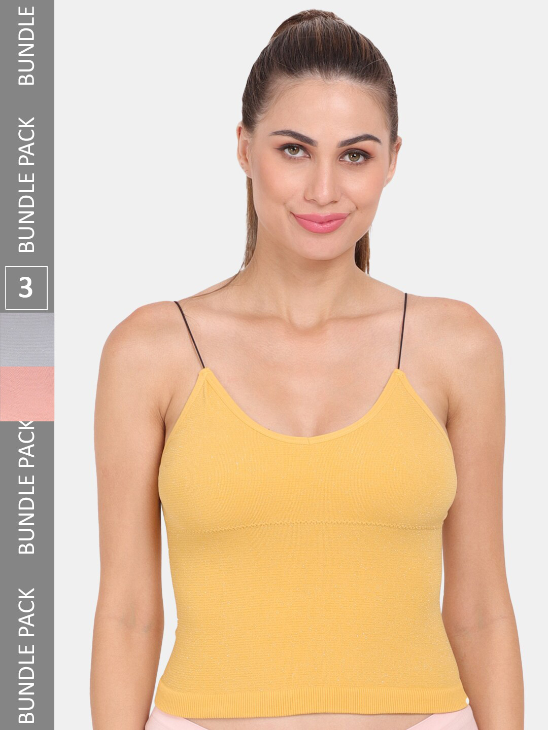 Amour Secret  Pack Of 3 Spaghetti Strap Lightly Padded Camisoles
