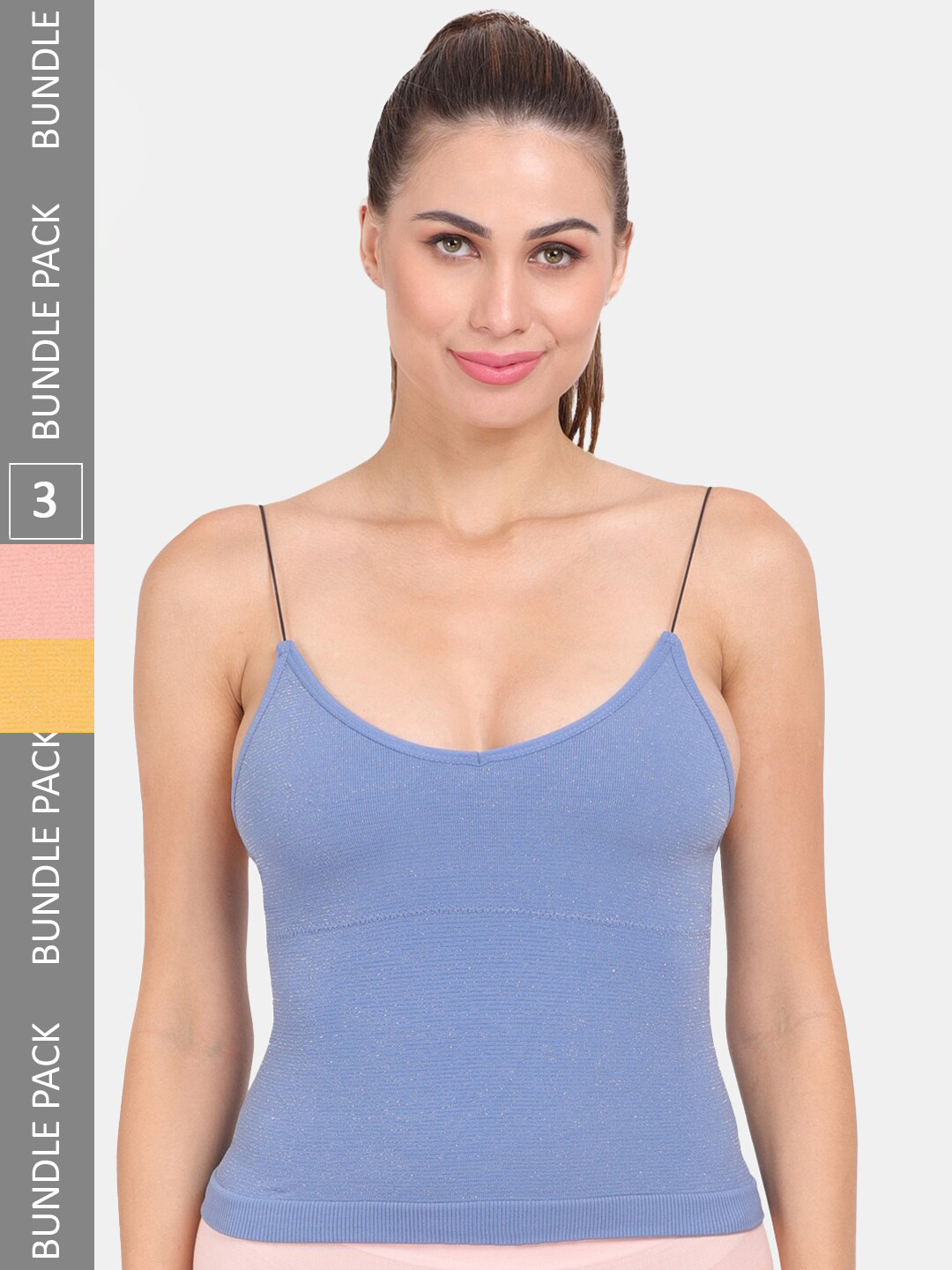 Amour Secret Pack Of 3 Spaghetti Strap Lightly Padded Camisoles