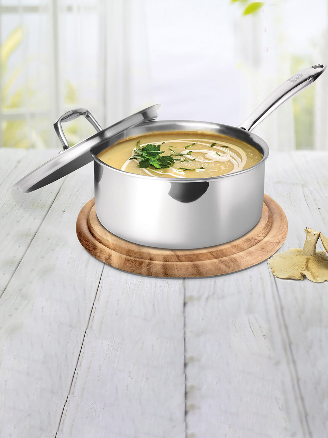 Milton Pro Cook Triply Stainless Steel Sauce Pan 1.4 L With Lid 16 cm