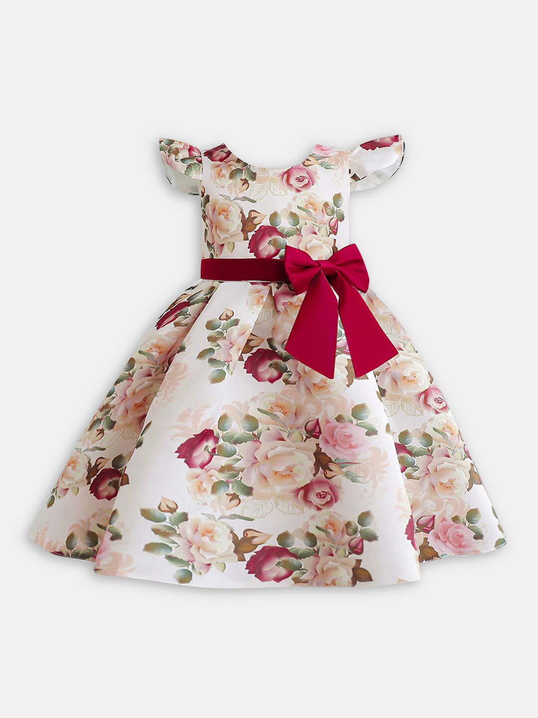 Hopscotch Floral Printed Fit & Flare Dress