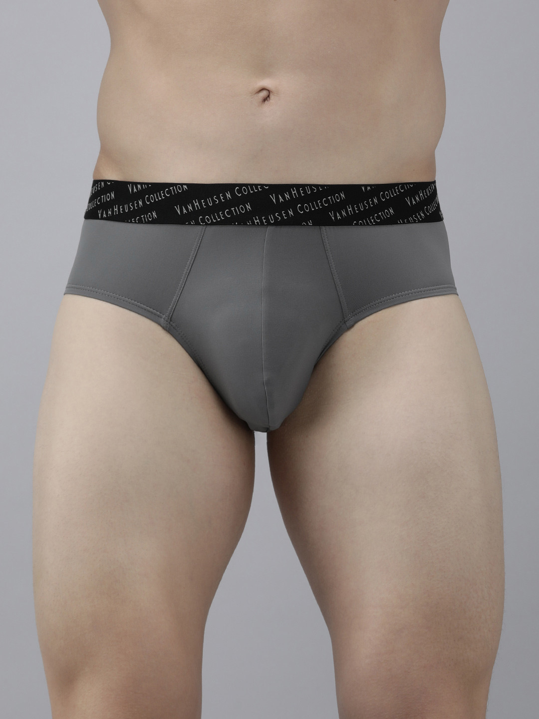 Van Heusen Innerwear Men Quite Shade Solid 4 Way Stretch 3D Logo Waistband Tactel Brief