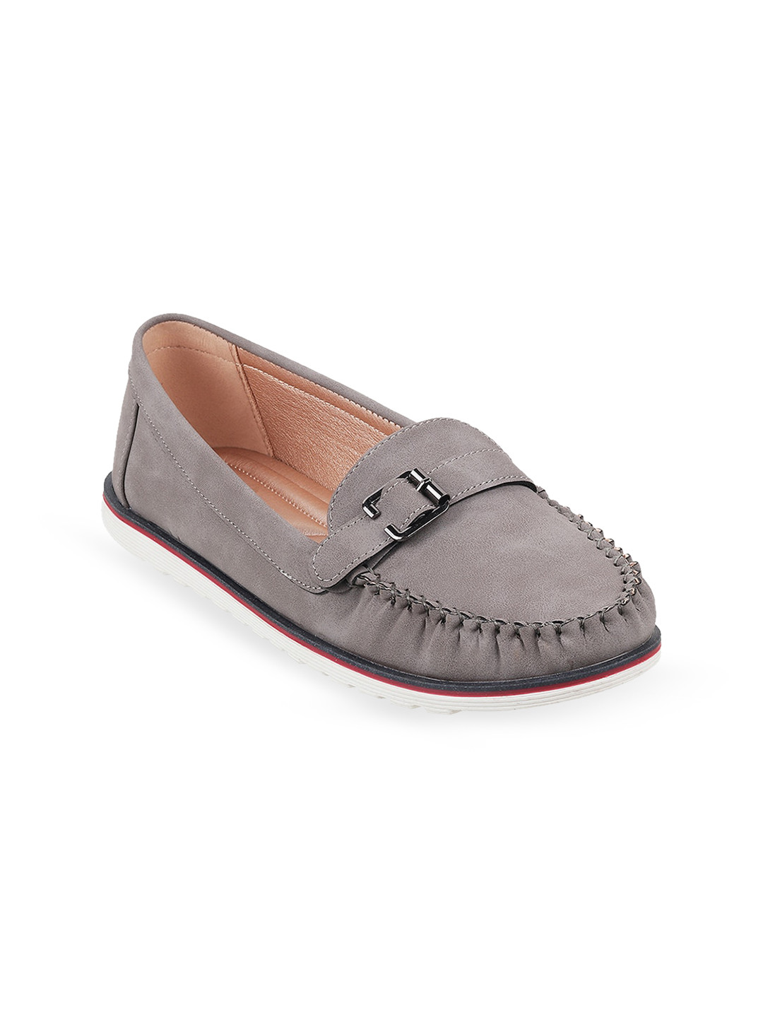 Metro Women Round Toe Ballerinas With Buckle