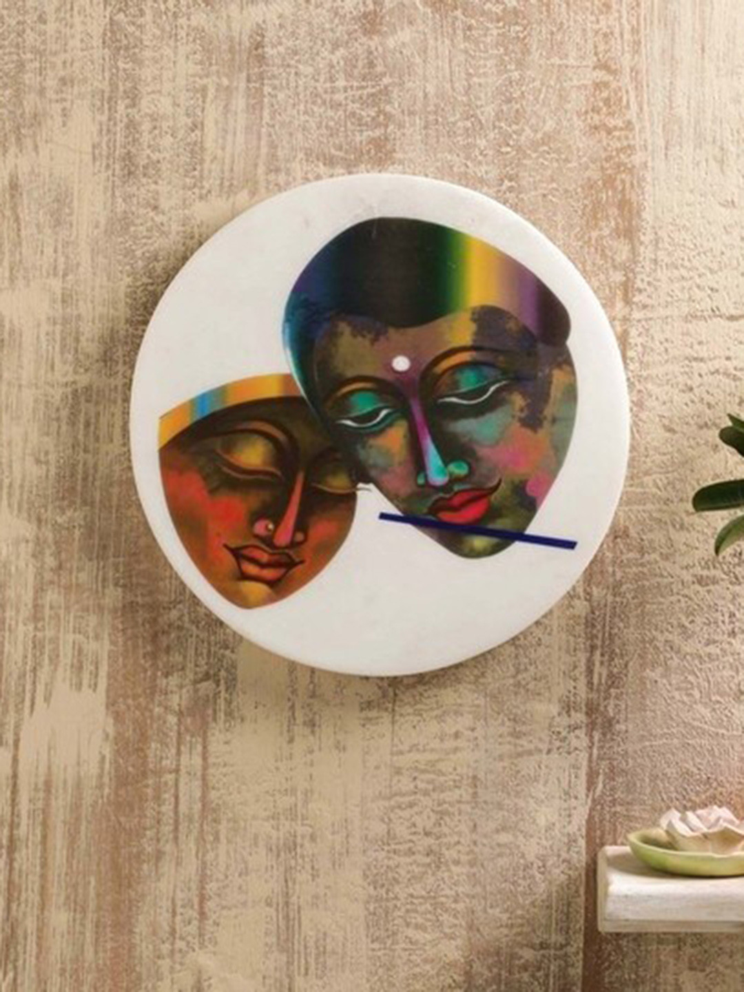 POSH-N-PLUSH White & Yellow Eternal Marble Wall Art