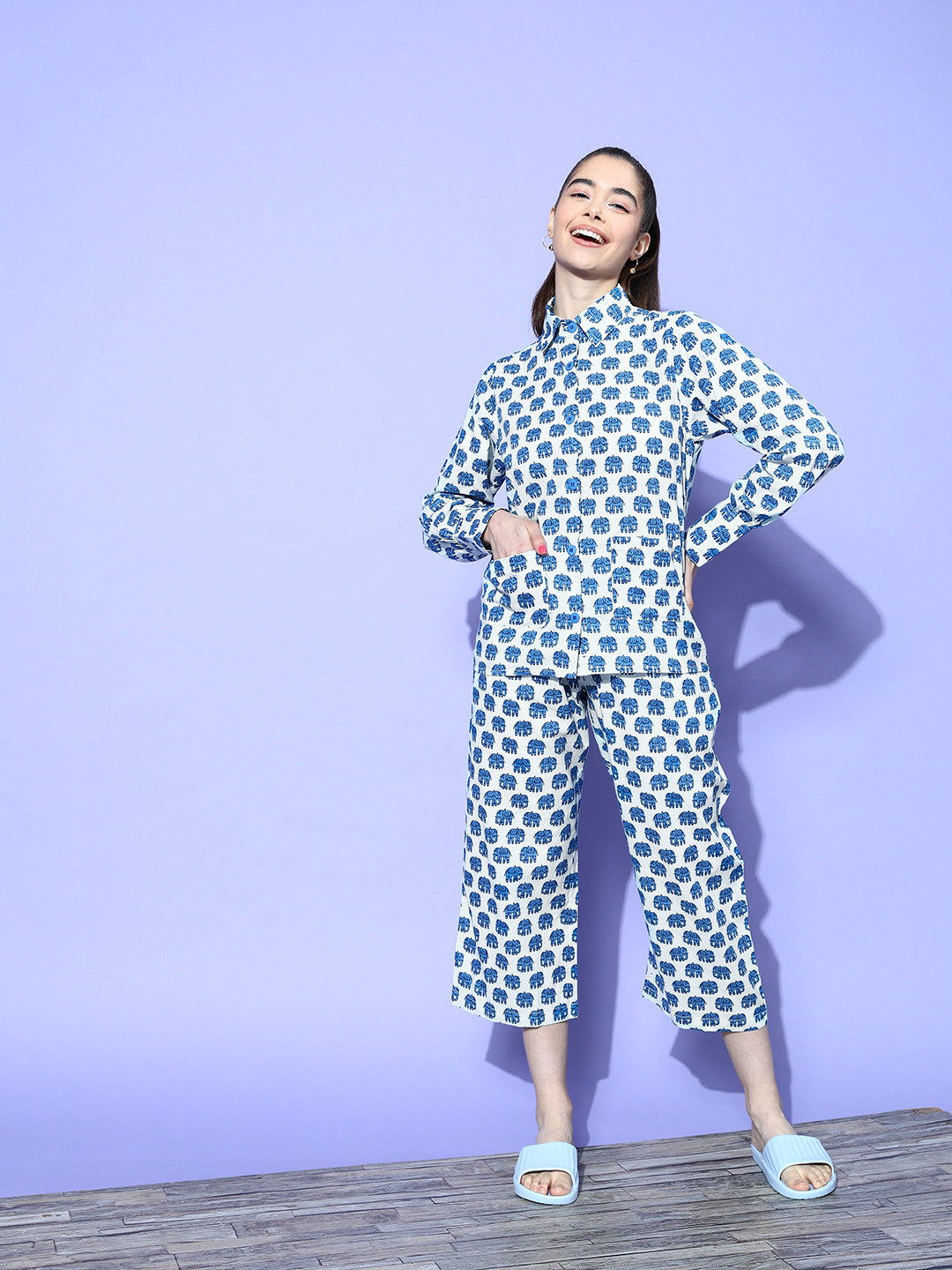 Secret Wish Women Printed Cotton Night suit