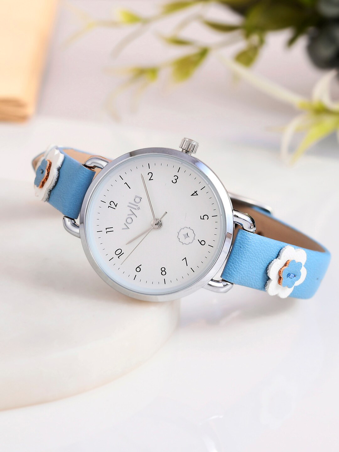 Voylla Blue and White Steel Watch