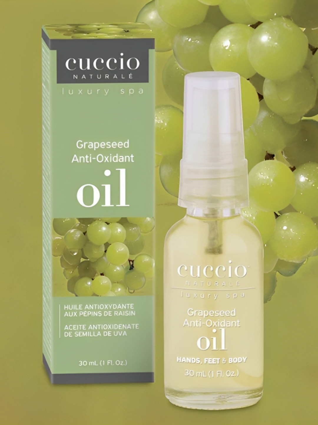 Cuccio Grapeseed Hand Antioxidant Body Oil with Jojoba & Sunflower Seed - 30 ml