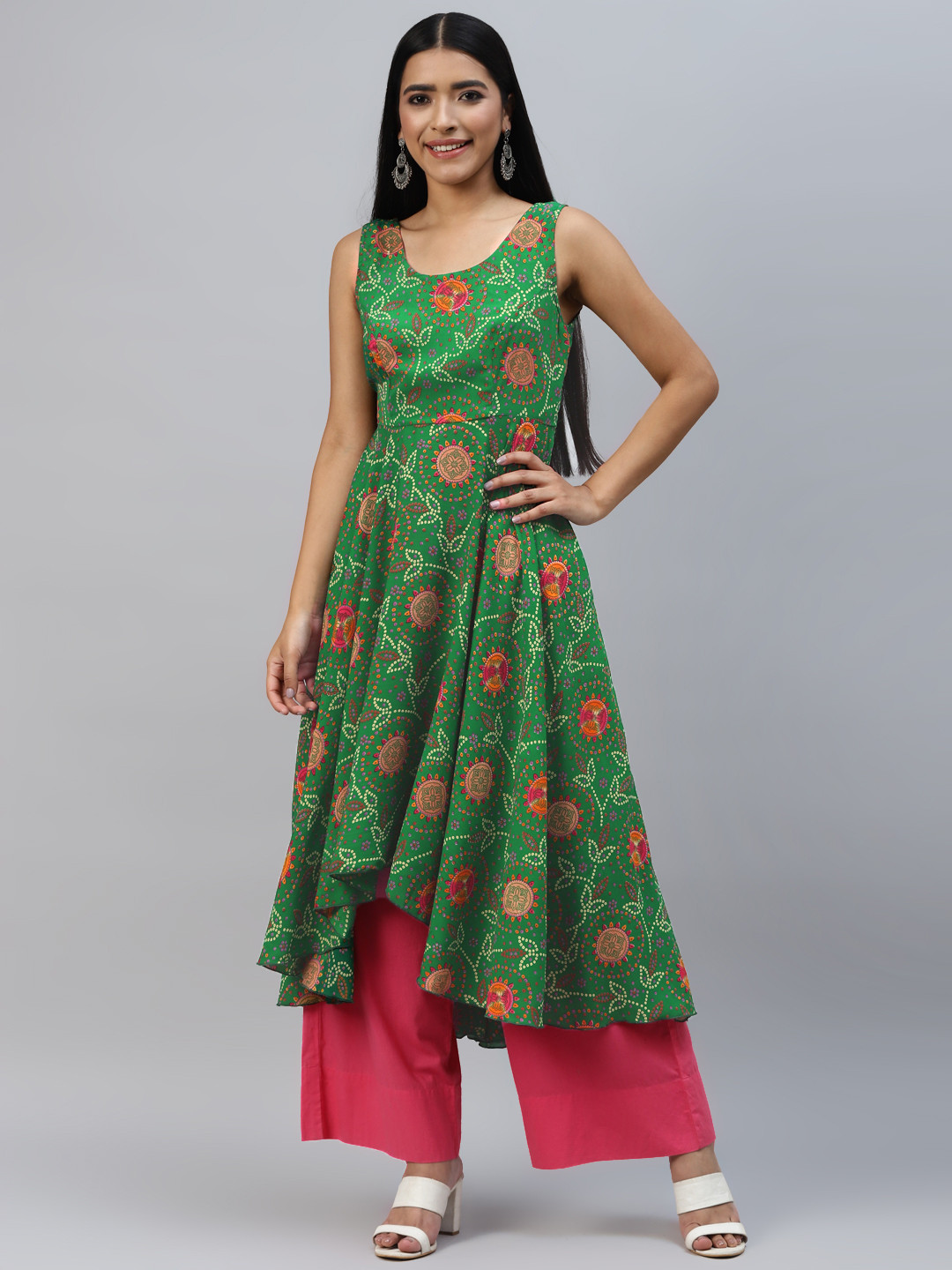 Poshak Hub Women Floral Printed Anarkali Kurta