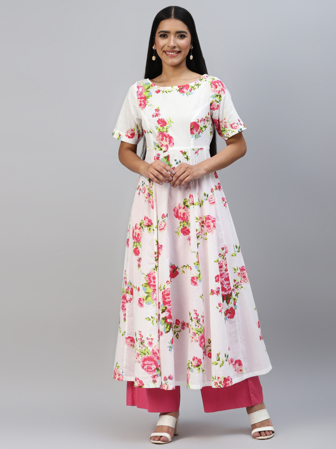 Poshak Hub Women Floral Printed Cotton Kurta