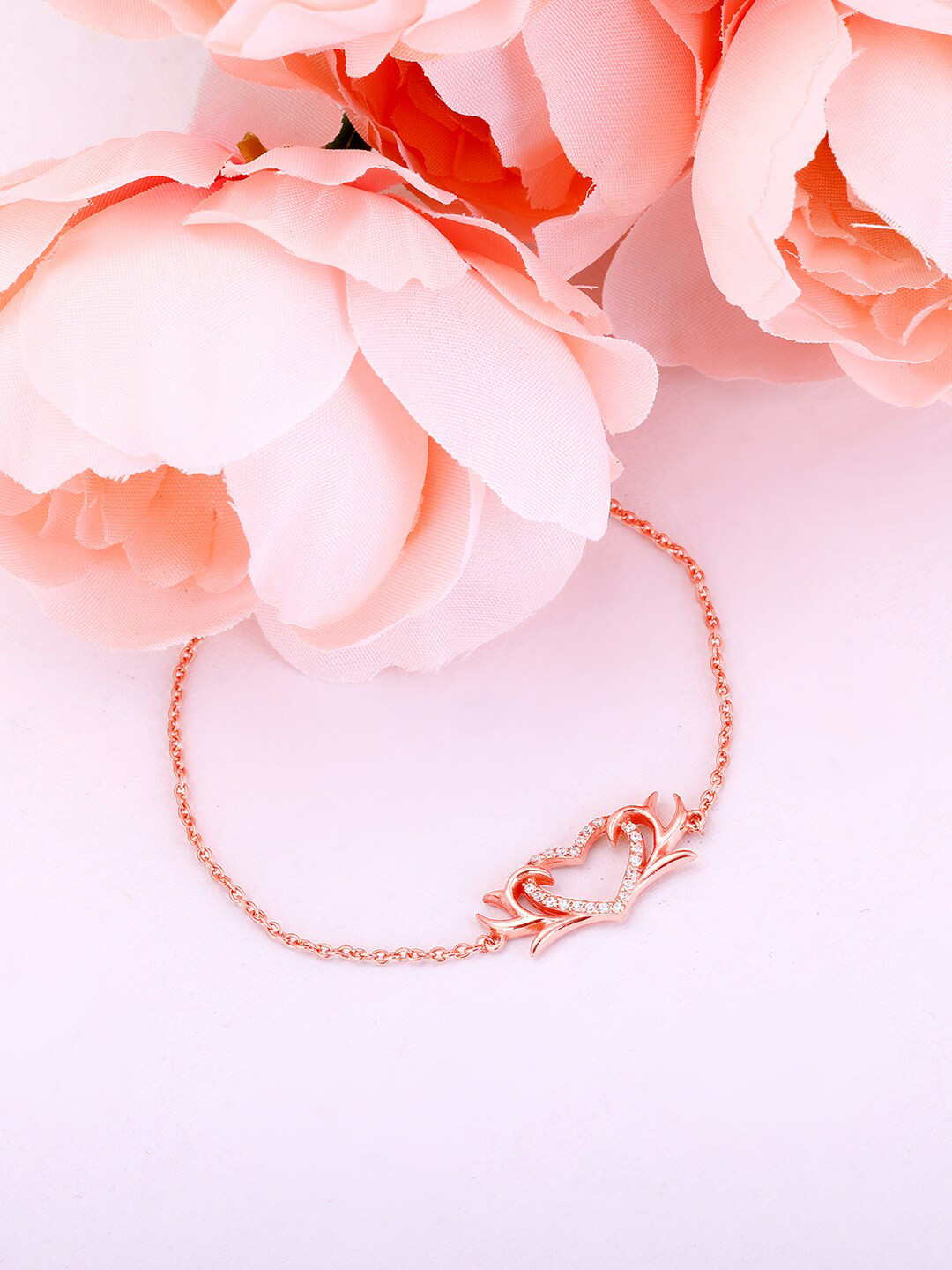 GIVA 925 Silver Rose Gold Intertwined In Love Bracelet