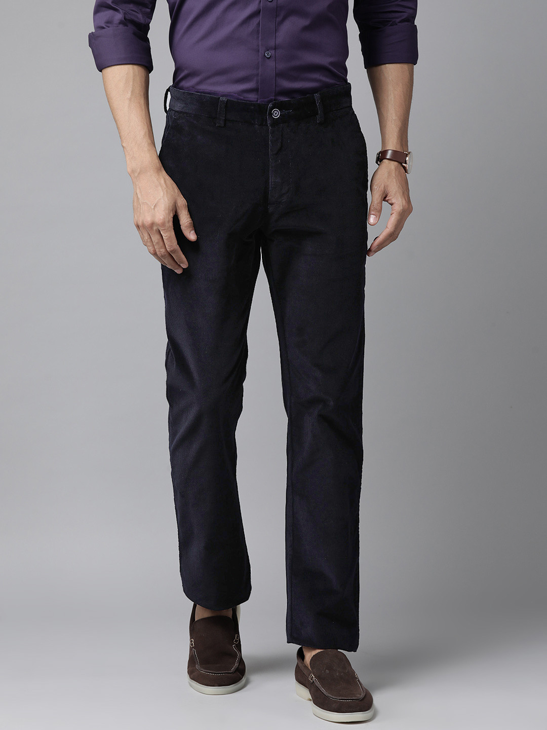 Blackberrys Men Corduroy Slim Fit Trousers