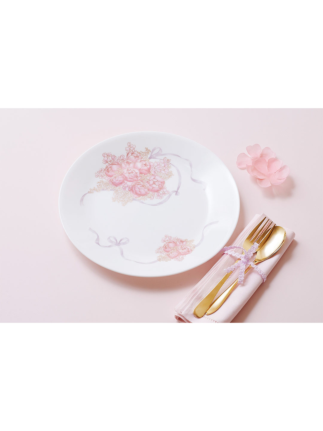 Corelle Asia Collection White & Red 2 Piece Floral Vitrelle Glass Bowls 950 ml Each