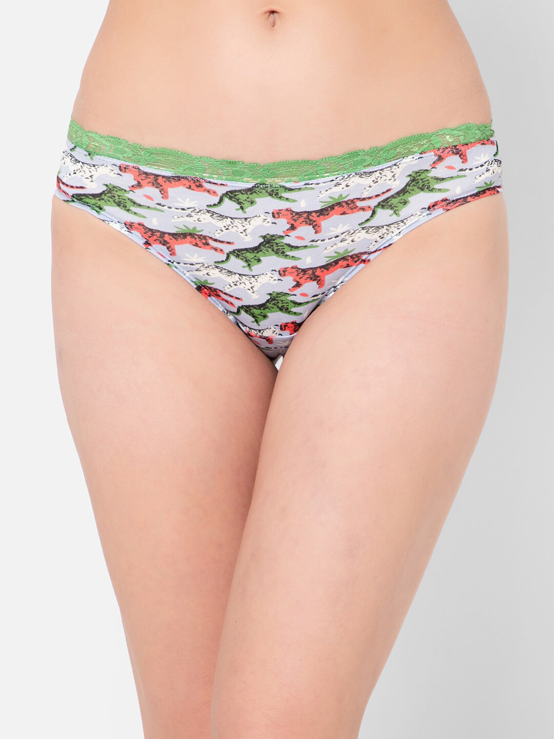 Clovia Women Low Waist Tiger Print Cotton Bikini Briefs